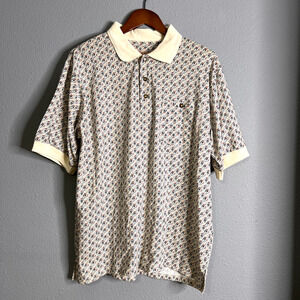 Duke Haband Polo Shirt Mens XL Short Sleeve Geometric Dad Grandpa Shirt Academia